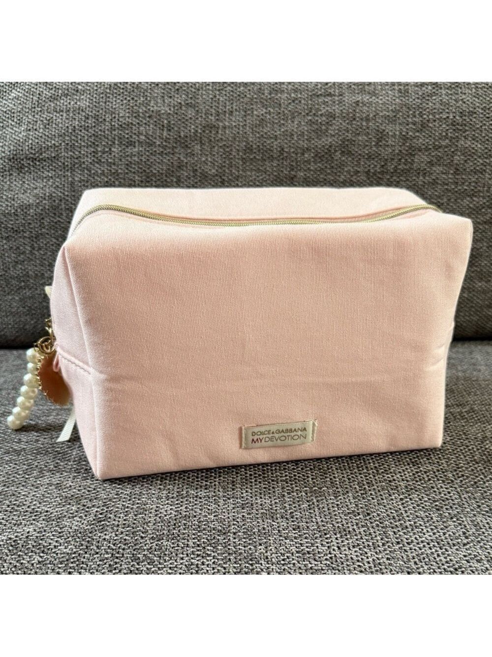 Dolce & Gabbana Makeup Bag Cosmetic Pouch Light Pink Medium New - Picture 5 of 17